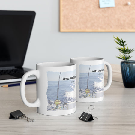 Easily Distracted By Fishing Ceramic Mug - Single Troll - Get Tight Gear