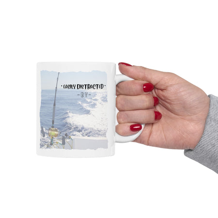 Easily Distracted By Fishing Ceramic Mug - Single Troll - Get Tight Gear