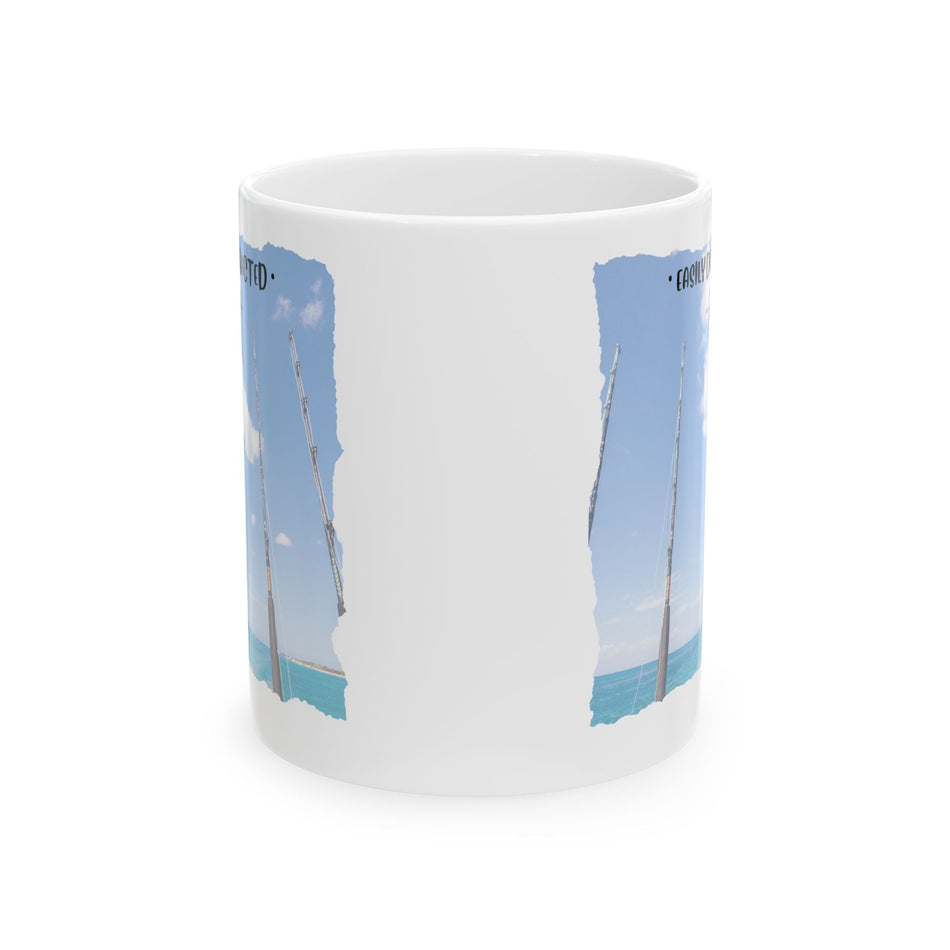 Easily Distracted By Fishing Ceramic Mug - Three Rods - Get Tight Gear