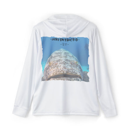 Easily Distracted By Grouper Face Long Sleeve Shirt - 50 Reel - Get Tight Gear