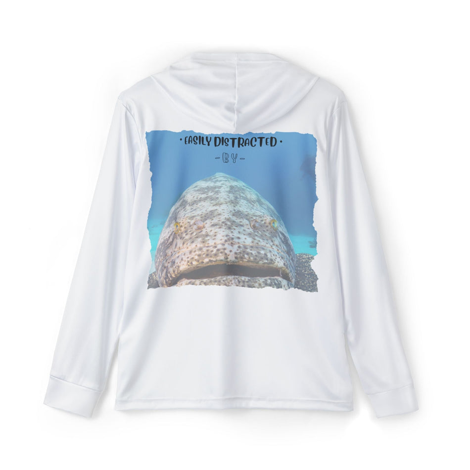 Easily Distracted By Grouper Face Long Sleeve Shirt - 50 Reel - Get Tight Gear