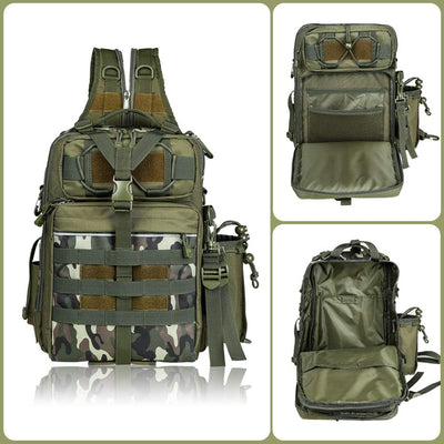 Premium Water-Resistant Fishing Backpack - BLISSWILL Outdoor Tackle Bag for Anglers