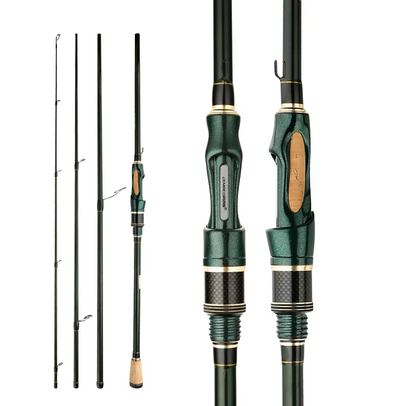 Spinning Casting Carbon Fishing Rod 4-5 Sections 1.8M/2.1M/2.4M Portable Travel Rod Spinning Fishing Rods Fishing Tackle