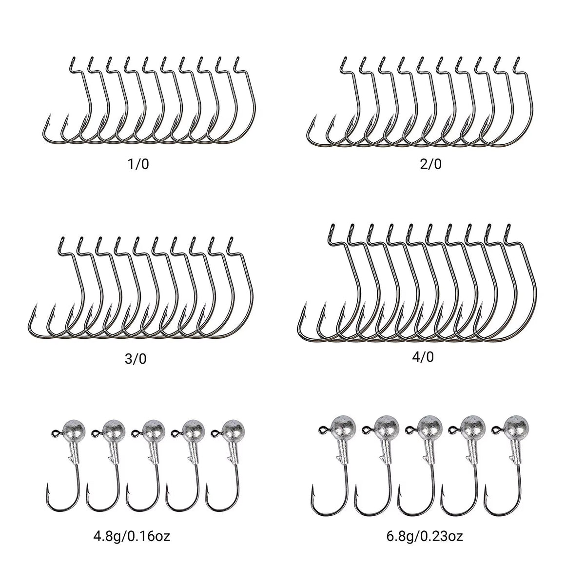 Premium Fishing Tackle Box Set Including Hooks, Swivels, Weights, Jig Heads, and Sinkers for Freshwater Angling