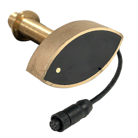Echonautics Bronze Stem Thru - Hull CW Dual Frequency Transducer - 600W, 50/200kHz - Get Tight Gear