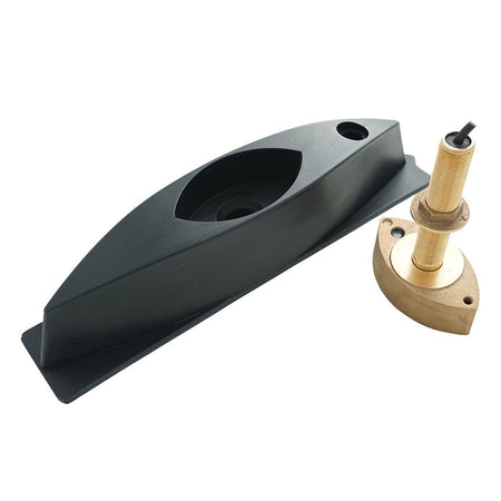 Echonautics Bronze Stem Thru - Hull CW Dual - Frequency Transducer w/Fairing Block - 600W, 50/200 kHz - Get Tight Gear