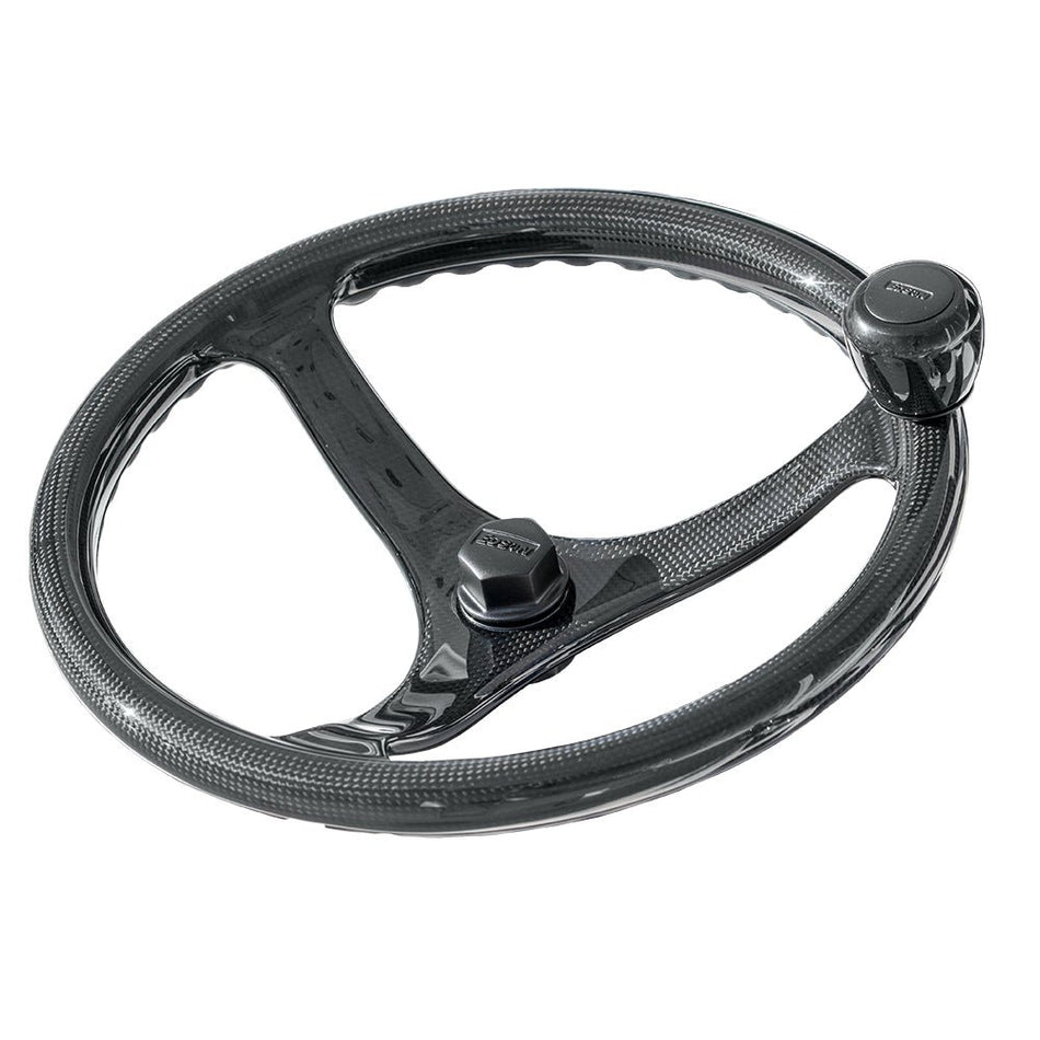 Edson EC3 Elite Carbon 13" ComfortGrip PowerWheel - Carbon Fiber - 3 - Spoke - Get Tight Gear