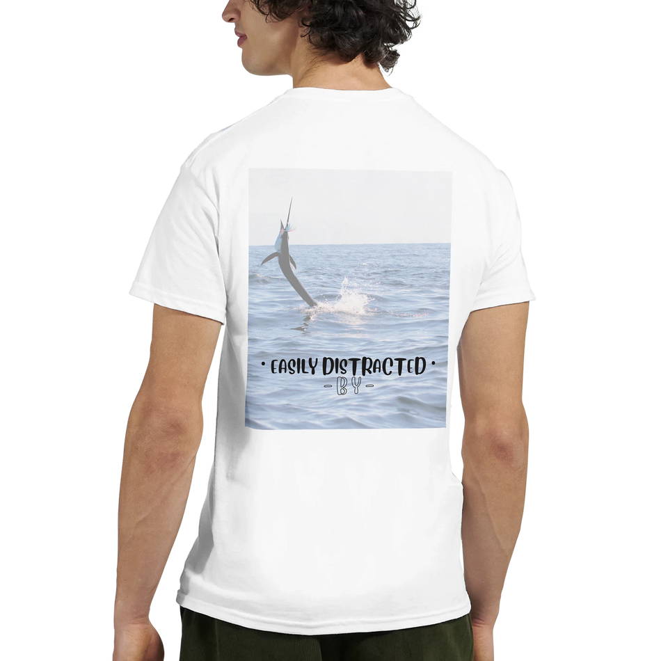 Easily Distracted By Sailfish Unisex Crewneck T-shirt | Gildan® 5000 White