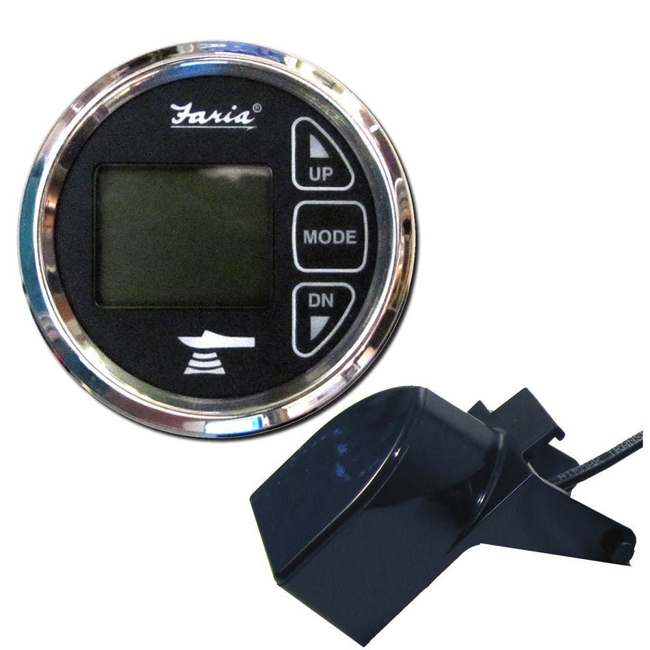 Faria Chesapeake Black 2" Dual Depth & Temp Sounder w/Transom Mount Transducer - Get Tight Gear