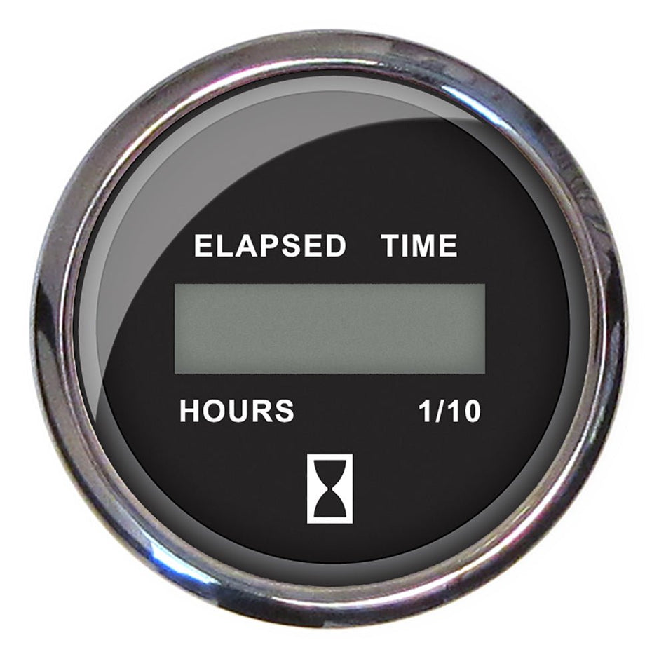 Faria Chesapeake Black 2" Hourmeter (Digital) - Get Tight Gear