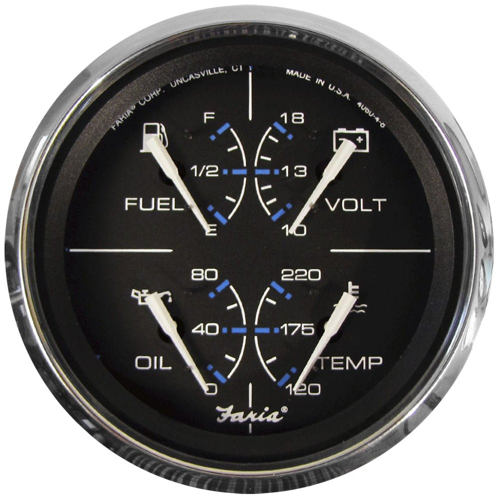 Faria Chesapeake Black 4" Multifunction Gauge - Get Tight Gear
