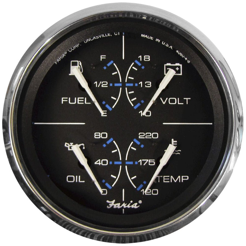 Faria Chesapeake Black 4" Multifunction Gauge - Get Tight Gear