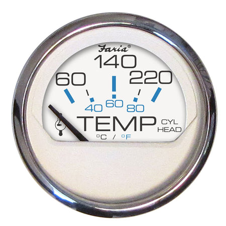 Faria Chesapeake White SS 2" Cylinder Head Temperature Gauge (60 - 220F) - Get Tight Gear