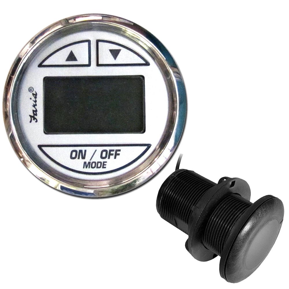 Faria Chesapeake White SS 2" Depth Sounder w/Thru - Hull Transducer - Get Tight Gear