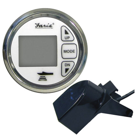 Faria Chesapeake White SS 2" Dual Depth & Temp Sounder w/Transom Mount Transducer - Get Tight Gear