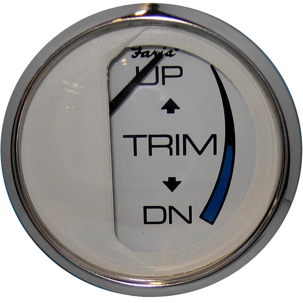 Faria Chesapeake White SS 2" Trim Gauge (Mercury / Mariner / Mercruiser / Volvo DP / Yamaha - '01 and Newer) - Get Tight Gear