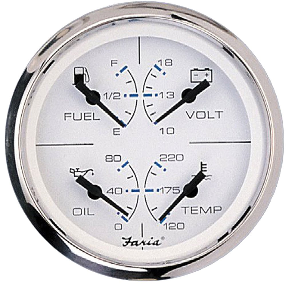 Faria Chesapeake White SS 4" Multifunction Gauge - Get Tight Gear