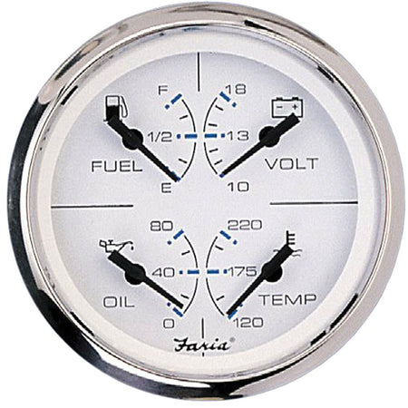 Faria Chesapeake White SS 4" Multifunction Gauge - Get Tight Gear