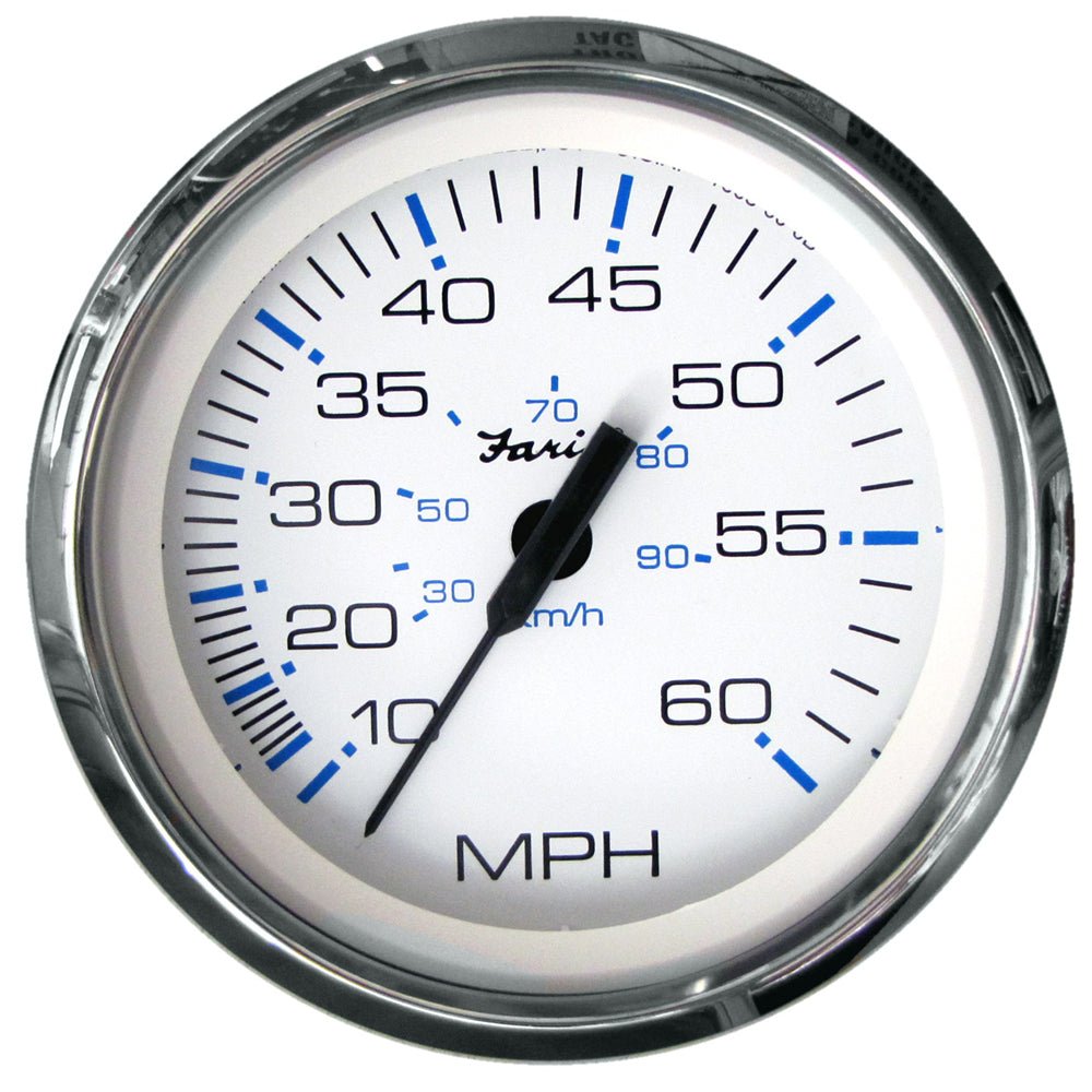 Faria Chesapeake White SS 4" Speedometer - 60MPH (Pitot) - Get Tight Gear
