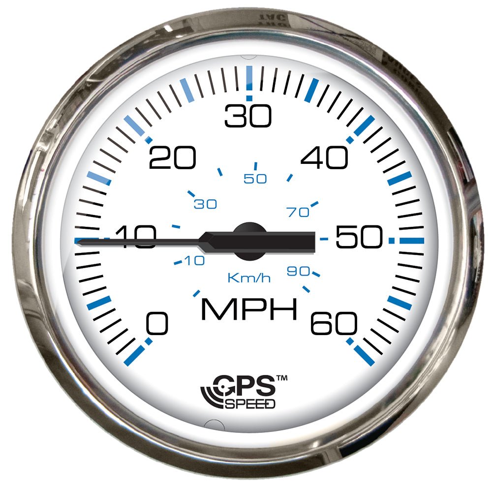Faria Chesapeake White SS 4" Studded Speedometer - 60MPH (GPS) - Get Tight Gear