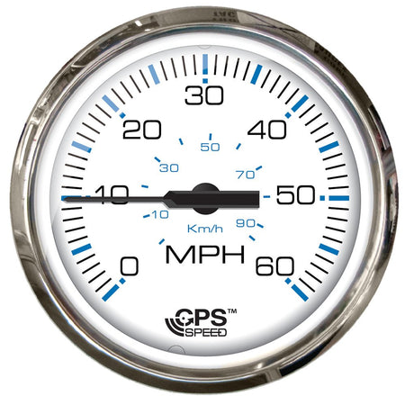 Faria Chesapeake White SS 4" Studded Speedometer - 60MPH (GPS) - Get Tight Gear