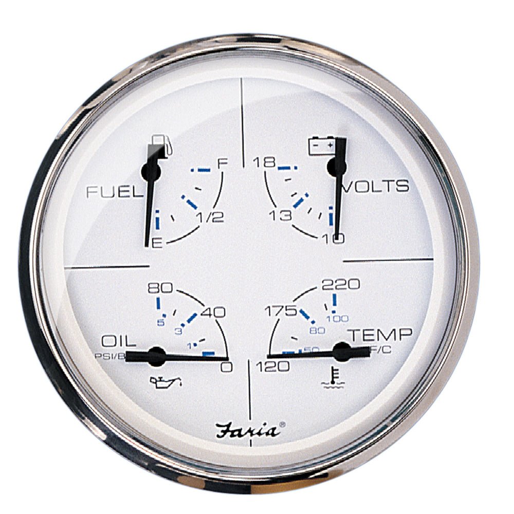 Faria Chesapeake White SS 5" Multifunction Gauge - Get Tight Gear