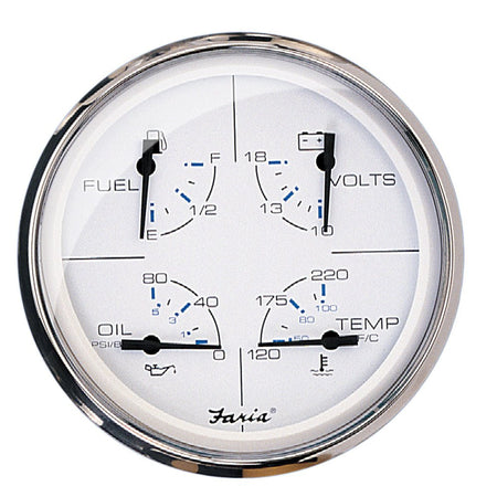 Faria Chesapeake White SS 5" Multifunction Gauge - Get Tight Gear