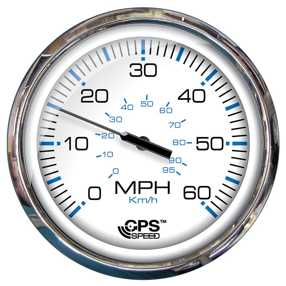 Faria Chesapeake White SS 5" Speedometer - 60 MPH (GPS)(Studded) - Get Tight Gear