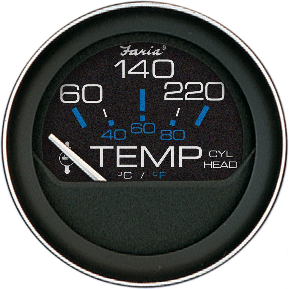 Faria Coral 2" Cylinder Head Temperature Gauge (60 - 120 F) w/Sender - Get Tight Gear