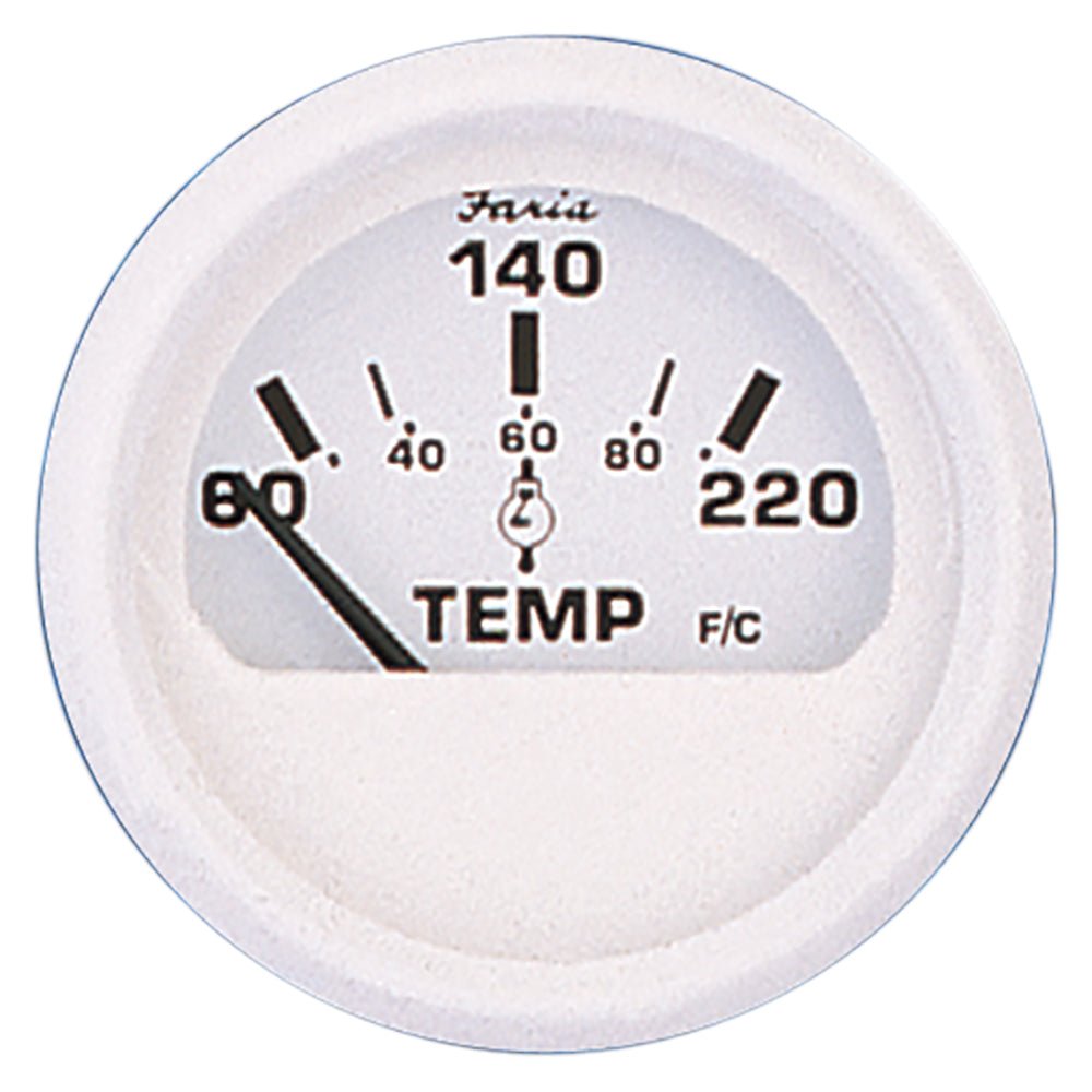 Faria Dress White 2" Cylinder Head Temperature Gauge (60 - 220 F) - Get Tight Gear