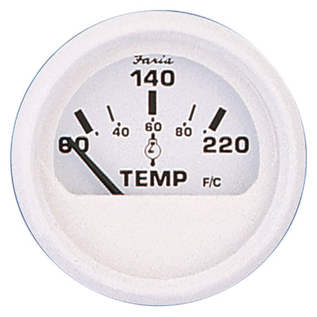 Faria Dress White 2" Cylinder Head Temperature Gauge (60 - 220 F) - Get Tight Gear