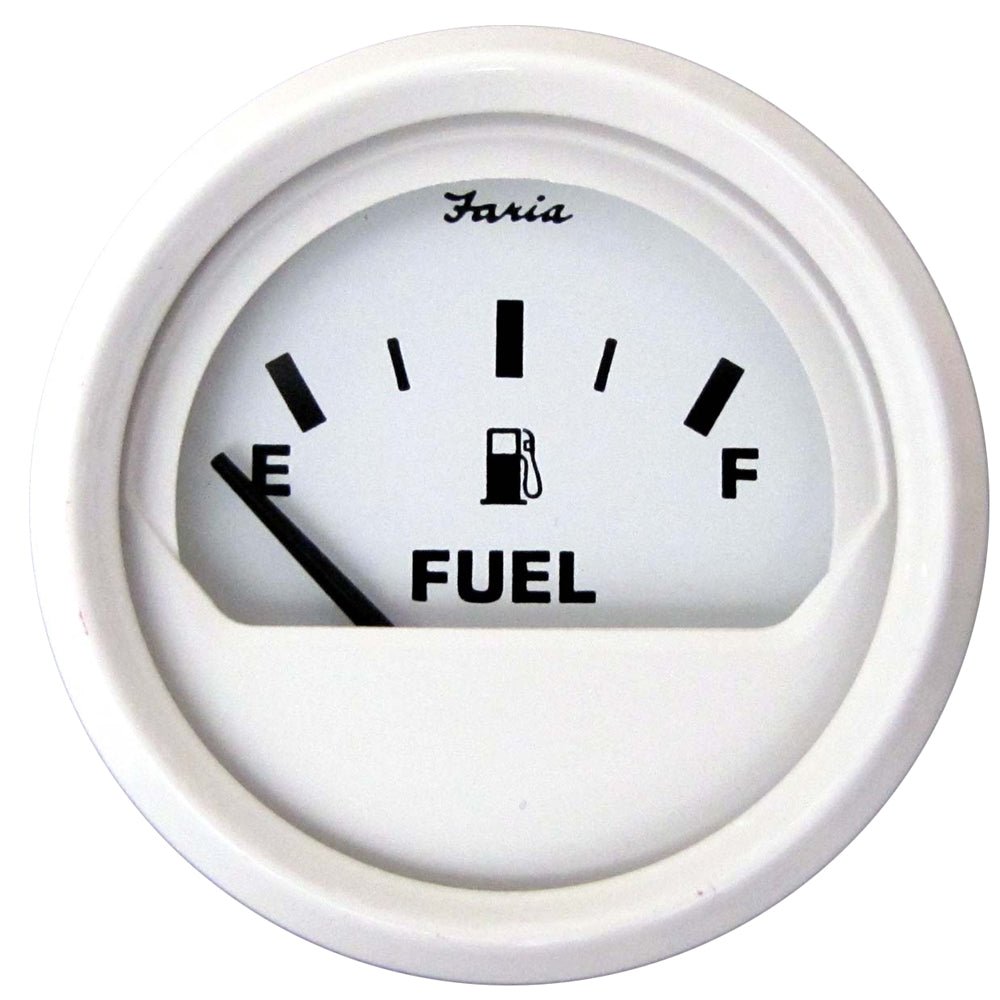 Faria Dress White 2" Fuel Level Gauge (E - 1/2 - F) - Get Tight Gear