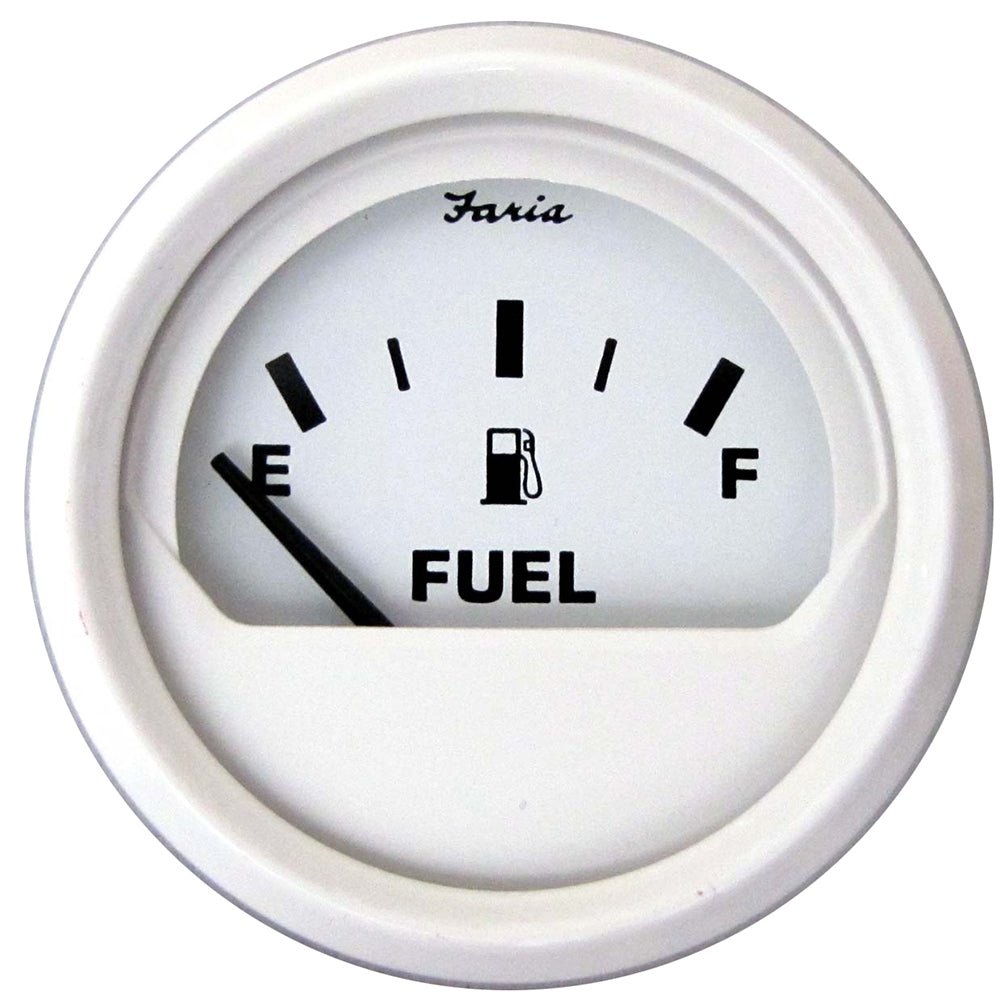 Faria Dress White 2" Fuel Level Gauge (Metric) - Get Tight Gear