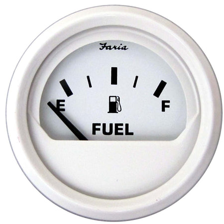 Faria Dress White 2" Fuel Level Gauge (Metric) - Get Tight Gear