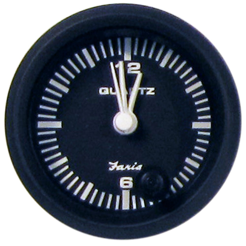 Faria Euro Black 2" Clock - Quartz (Analog) - Get Tight Gear