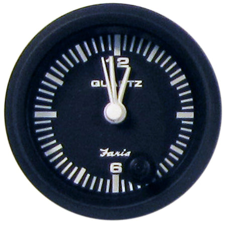 Faria Euro Black 2" Clock - Quartz (Analog) - Get Tight Gear