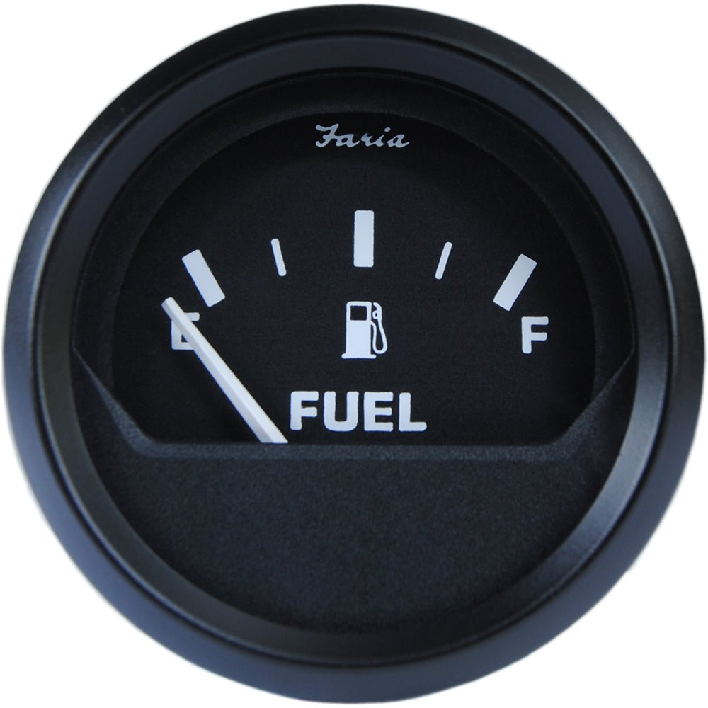 Faria Euro Black 2" Fuel Level Gauge - Metric - Get Tight Gear