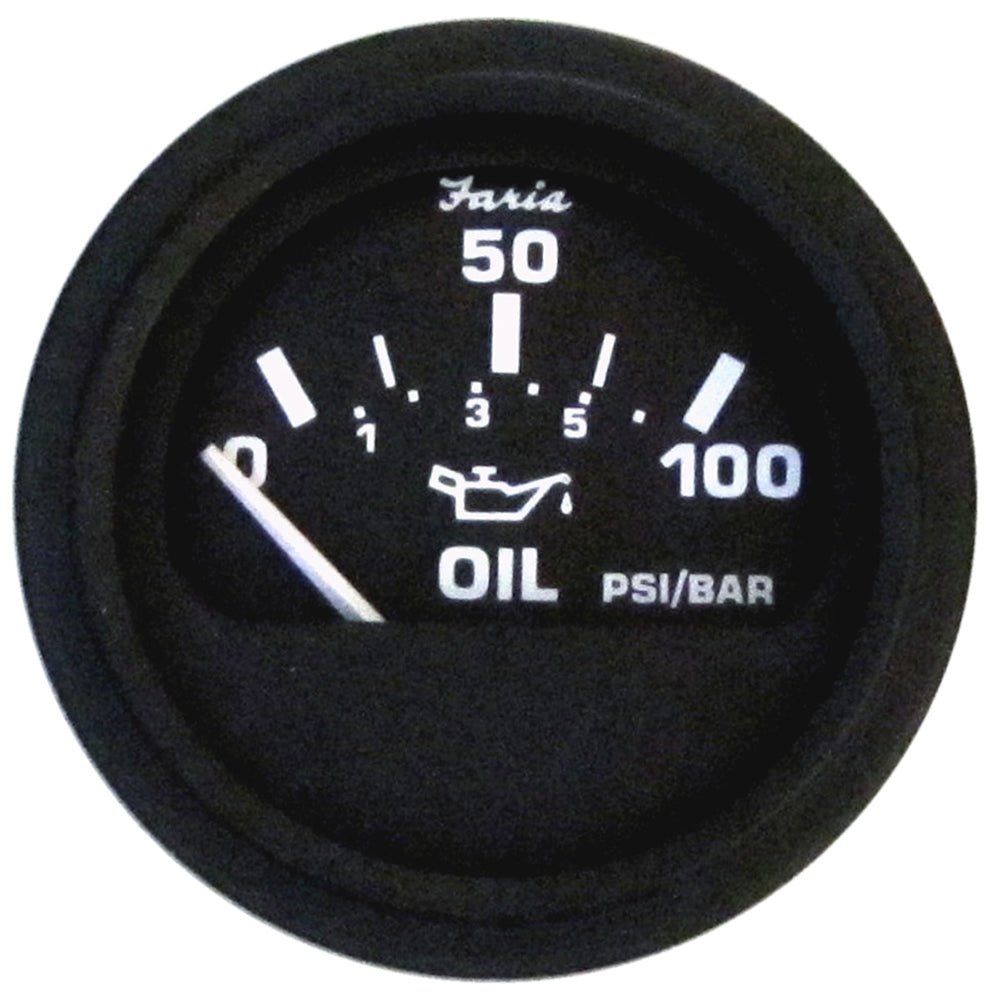 Faria Euro Black 2" Oil Pressure Gauge (100 PSI) - Get Tight Gear