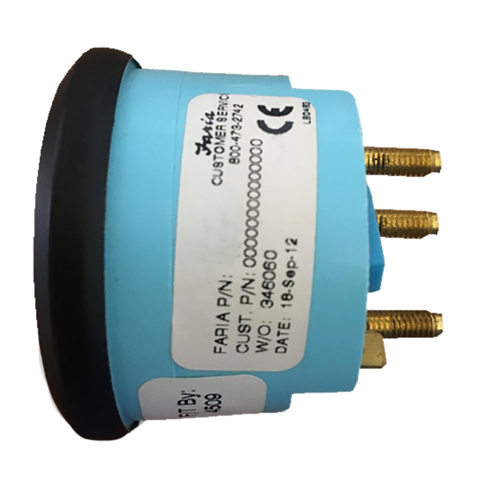 Faria Euro Black 2" Tank Level Gauge - Potable Water - Get Tight Gear