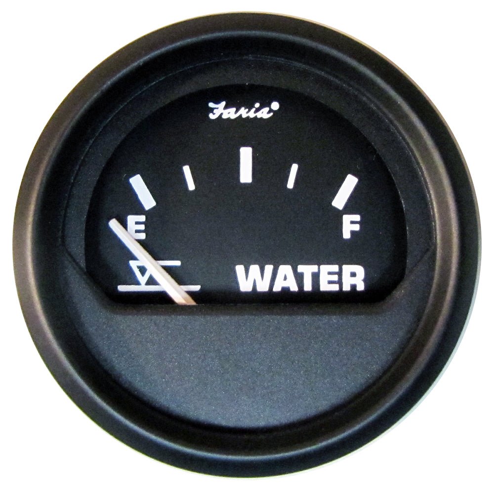 Faria Euro Black 2" Tank Level Gauge - Potable Water - Get Tight Gear