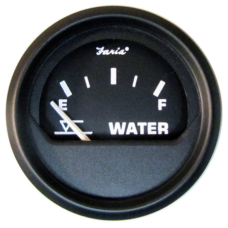 Faria Euro Black 2" Tank Level Gauge - Potable Water - Get Tight Gear