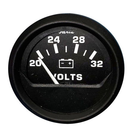 Faria Euro Black 2" Voltmeter (20 - 32 V) - Get Tight Gear
