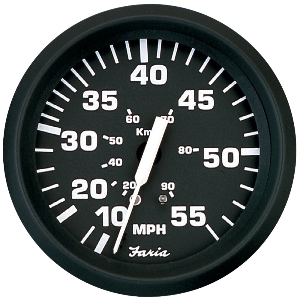 Faria Euro Black 4" Speedometer - 55MPH (Pitot) - Get Tight Gear