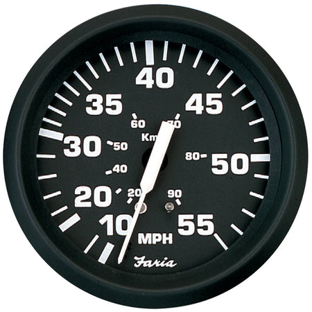 Faria Euro Black 4" Speedometer - 55MPH (Pitot) - Get Tight Gear