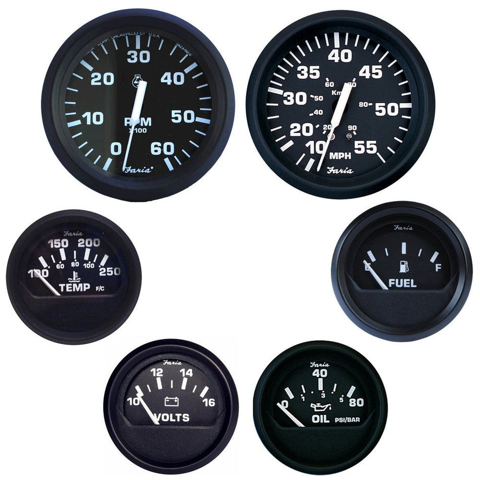 Faria Euro Black Boxed Set - Inboard Motors - Get Tight Gear