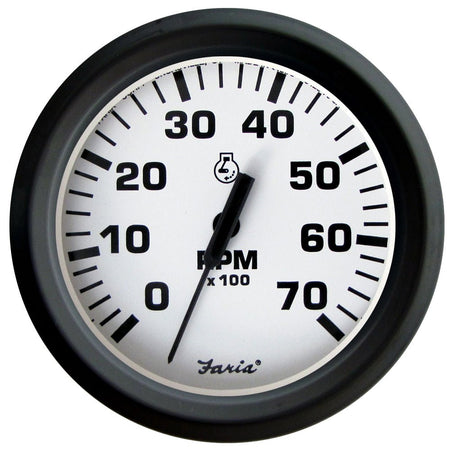 Faria Euro White 4" Tachometer 7000 RPM (Gas) (Outboards) - Get Tight Gear