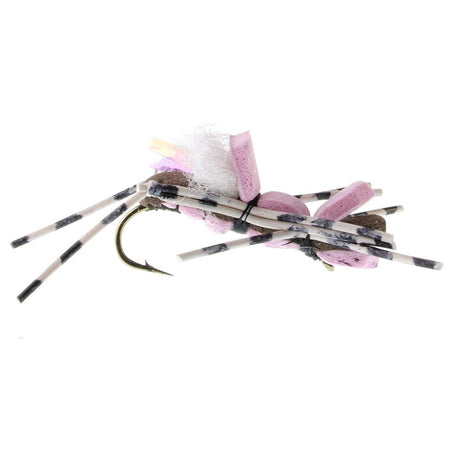 Fat Albert Pink Foam Body Grasshopper Fly - 1 Dozen Flies Hook Size 10 - Get Tight Gear
