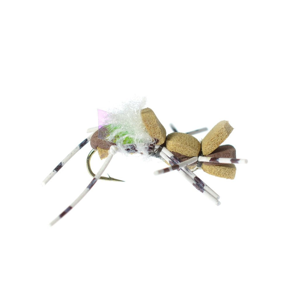 Fat Albert Tan Foam Body Grasshopper Fly - 1 Dozen Flies Hook Size 10 - Get Tight Gear