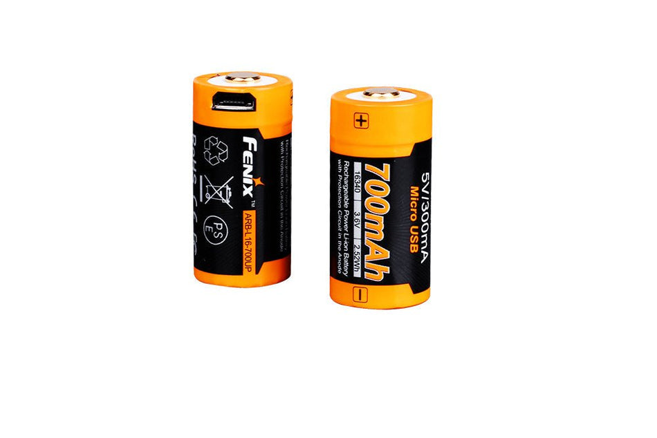 Fenix ARB - L16 - 700UP USB Rechargeable 16340 Battery - Get Tight Gear