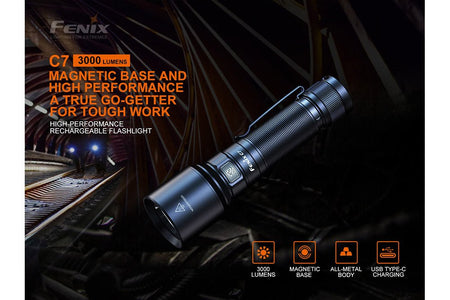 Fenix C7 High - performance Rechargeable LED Flashlight - 3000 Lumens - Get Tight Gear